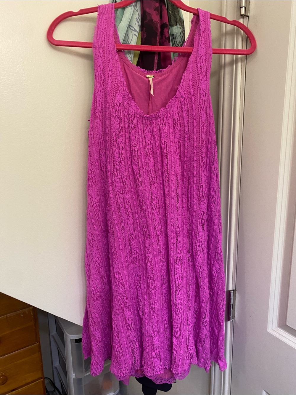 Free People Fuchsia Lace Camisole Dress
